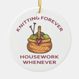 Knitting Forever Julgransprydnad Keramik