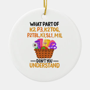 Knitting Funny Knitting-citattecken Julgransprydnad Keramik