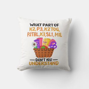 Knitting Funny Knitting-citattecken Kudde