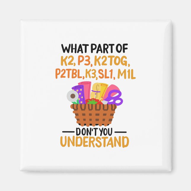 Knitting Funny Knitting-citattecken Magnet (Framsidan)