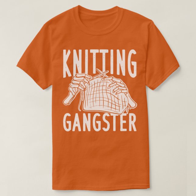 Knitting Gangster T Shirt (Design framsida)