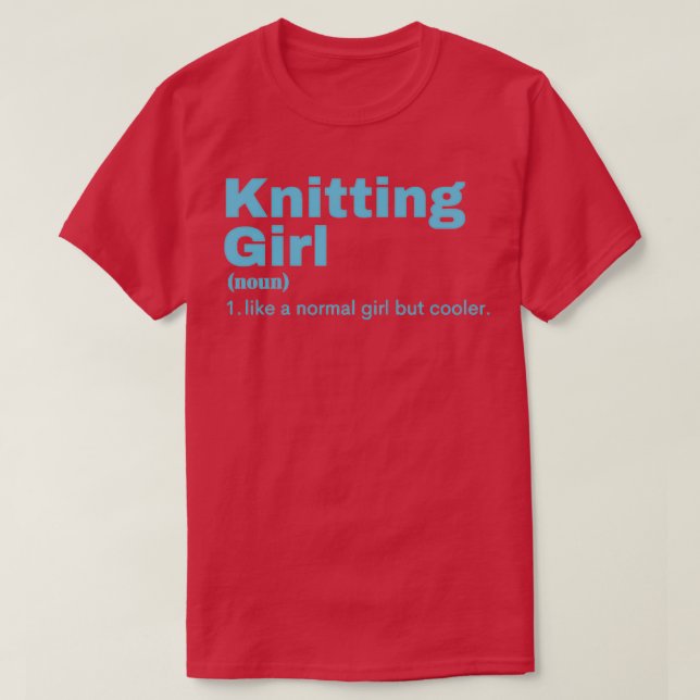 Knitting Girl Knitting (7) T Shirt (Design framsida)