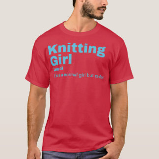 Knitting Girl Knitting (7) T Shirt