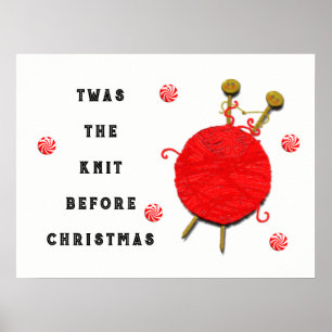 Knitting God Jul Helgdag Poster