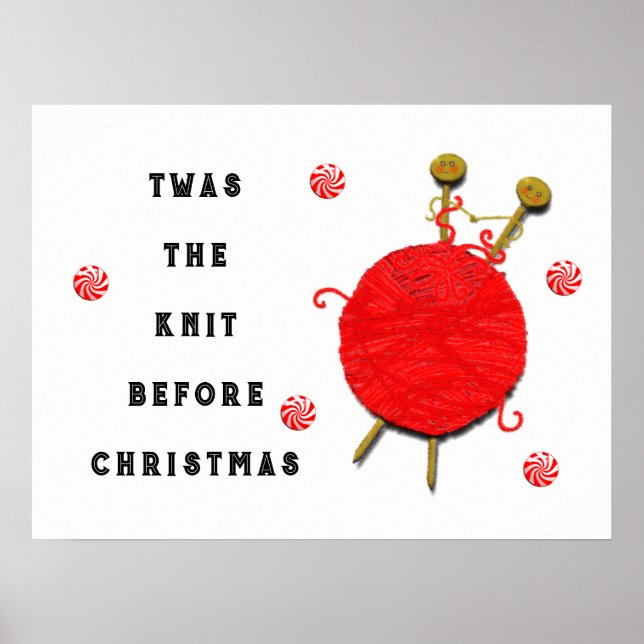Knitting God Jul Helgdag Poster (Framsidan)