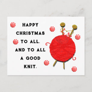 Knitting God Jul Helgdag Vykort