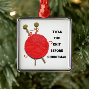 Knitting Helgdag Gift Julgransprydnad Metall