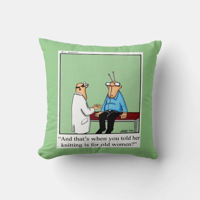 Knitting Humor Pillow Gift Kudde (Framsida)