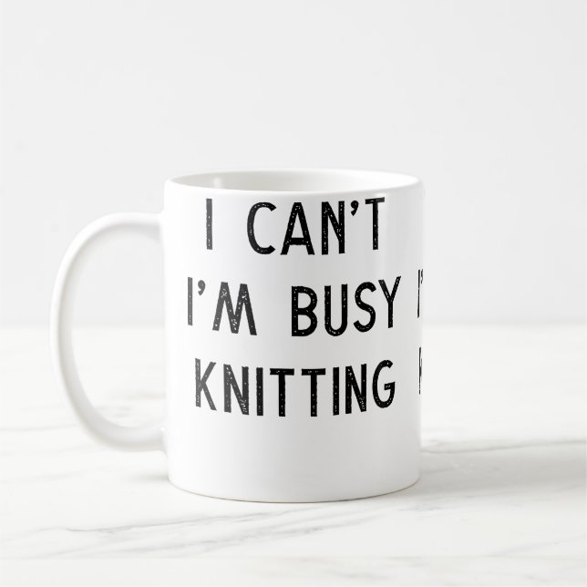 Knitting Idea For Her Knit Lover Busy Knitting Uni Kaffemugg (Vänster)