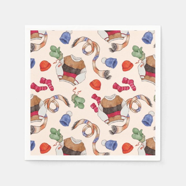 Knitting Joy (Linen) - Napkins Pappersservett (Framsidan)