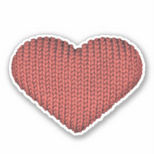 Knitting Kärlek Red Heart Klistermärken