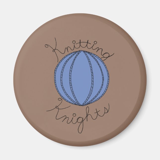 Knitting Knight Logotyp Magnet (Framsidan)