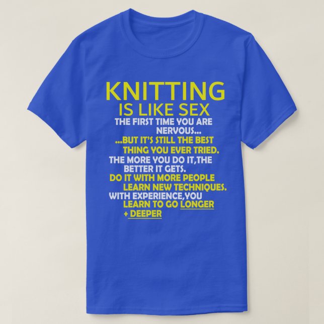 Knitting Knit Crochet Yarn  T Shirt (Design framsida)