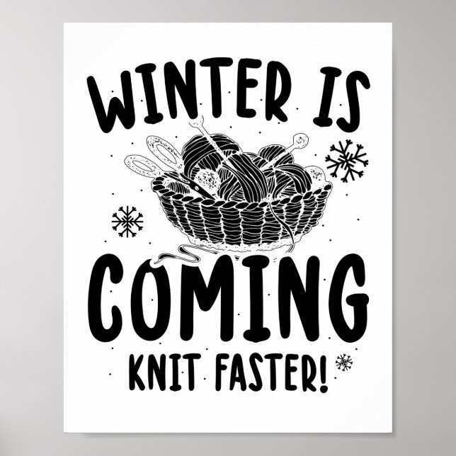 Knitting | Knitter Sewing Maskin Gift Idea Poster (Framsidan)