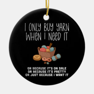 Knitting Knitting Basket Julgransprydnad Keramik