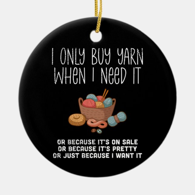 Knitting Knitting Basket Julgransprydnad Keramik (Framsidan)