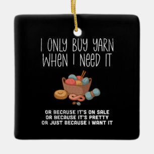 Knitting Knitting Basket Julgransprydnad Keramik