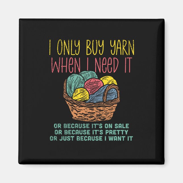 Knitting Knitting Basket Magnet (Framsidan)