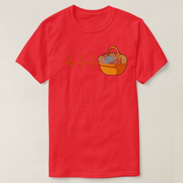 Knitting Knitting Basket med ull T Shirt (Design framsida)