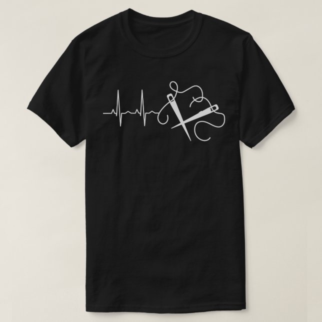 Knitting Knitting Nål Heartslag T Shirt (Design framsida)