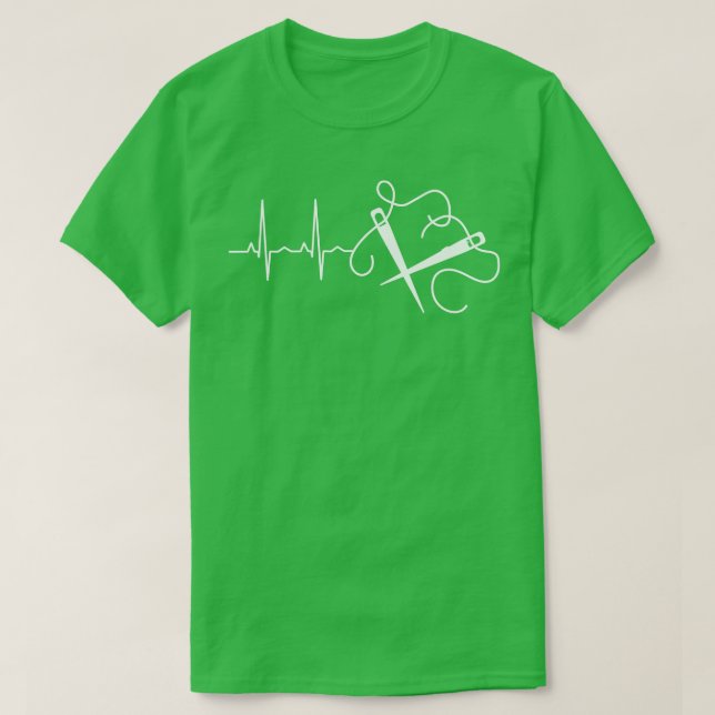 Knitting Knitting Nål Heartslag T Shirt (Design framsida)
