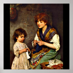 Knitting Lesson, bra konsmålning Poster
