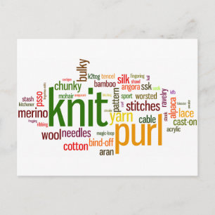 Knitting Lexicon - ord för stickare! Sticka på! Vykort