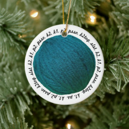 Knitting Lingo ・ Teal Yarn Boll Crafts Julgransprydnad Keramik