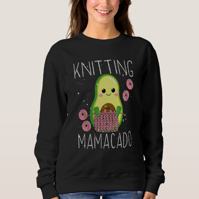 Knitting Mamacado Avocado Mom Crochet Yarn Mothers T Shirt (Framsida)