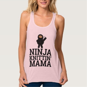 KNITTING MAMMA T-Shirts, NINJA Linne Med Racerback