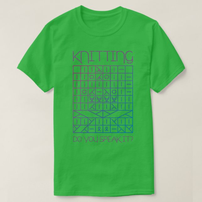 Knitting Mönster Symbols T Shirt (Design framsida)
