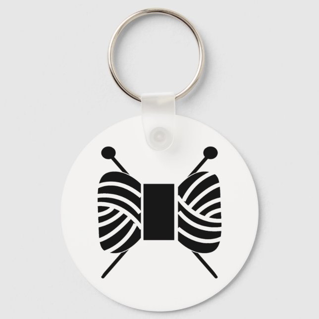 Knitting Nål arn Skein & Crafts Nyckelring (Framsida)