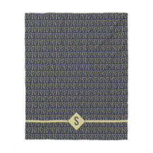 Knitting Nål Crafts Initial Guld + Navy