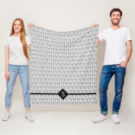 Knitting Nål Crafts Initial White + Black Fleecefilt