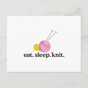 Knitting Nål och garn Vykort