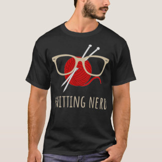 Knitting Nerd Funny Grandma Mamma Sticka Nål T Shirt