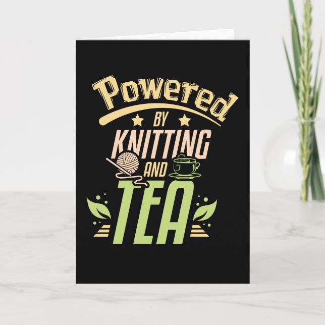 Knitting och Tea Kort (Framsida)