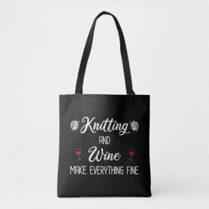 Knitting och Vin Gör allt-Bran Tygkasse