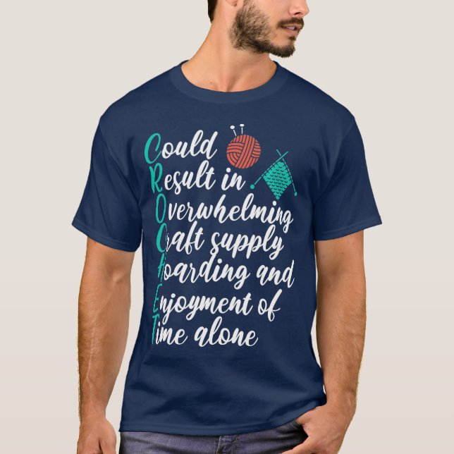 Knitting Ord Quote Funny Knitter Crafty T Shirt (Framsida)
