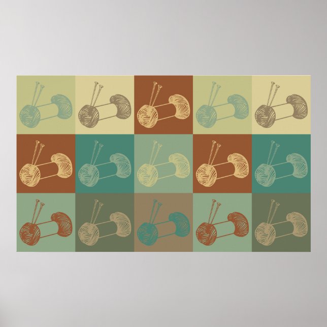 Knitting Pop Art Poster (Framsidan)