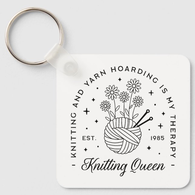 Knitting Queen-garn Nyckelring (Framsida)