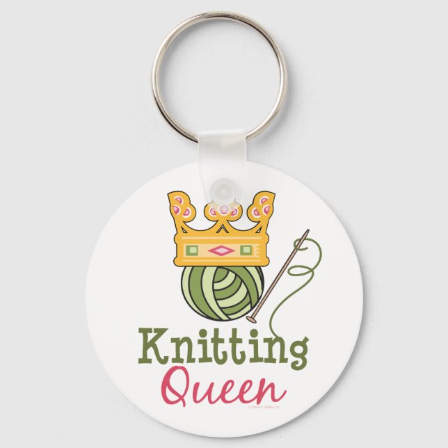 Knitting Queen Keychain Nyckelring (Framsida)