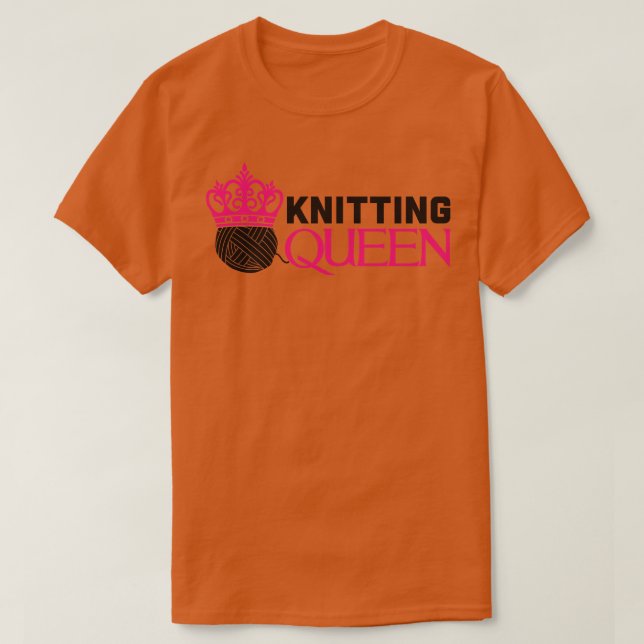 Knitting Queen T Shirt (Design framsida)