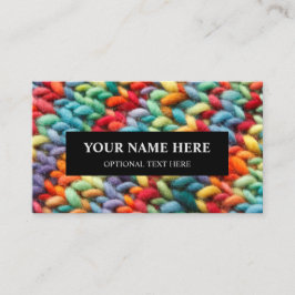 Knitting Rainbow Yarn Visitkort