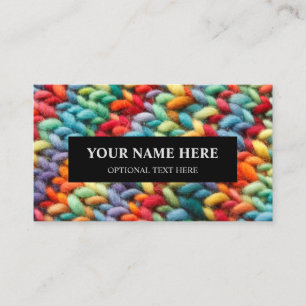 Knitting Rainbow Yarn Visitkort