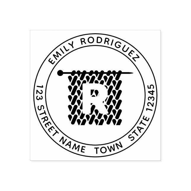 Knitting Rubber Frimärke Stämpel (Tryck)