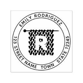 Knitting Self Inking Rubber Frimärke Självfärgande Stämpel