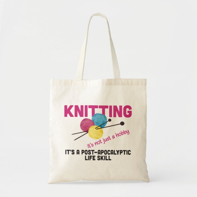 Knitting Skills Tote Bag Tygkasse (Framsidan)