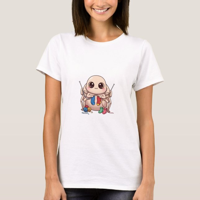 Knitting Spider Pal T Shirt (Framsida)