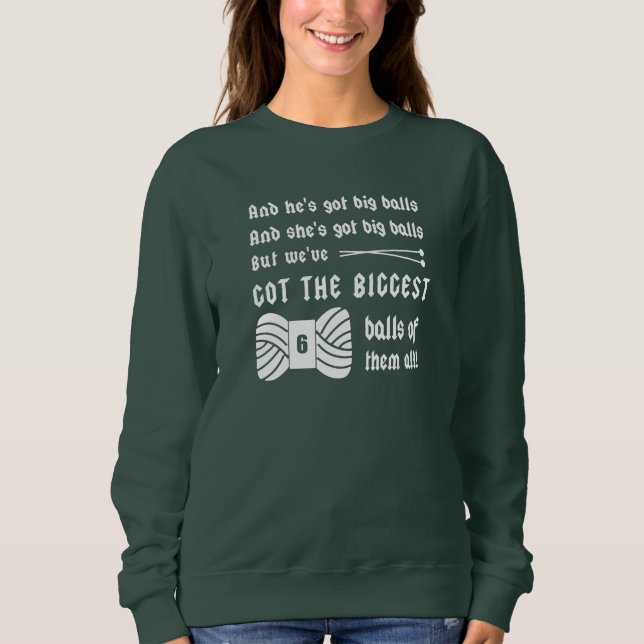 Knitting ・ Stor Bollar av garn ・ Mörken Crafts T Shirt (Framsida)